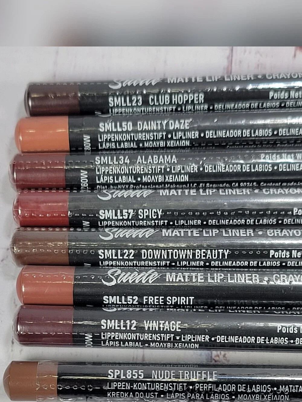 NYX 8 Piece Suede & Slim Lip Liner Bundle NEW!